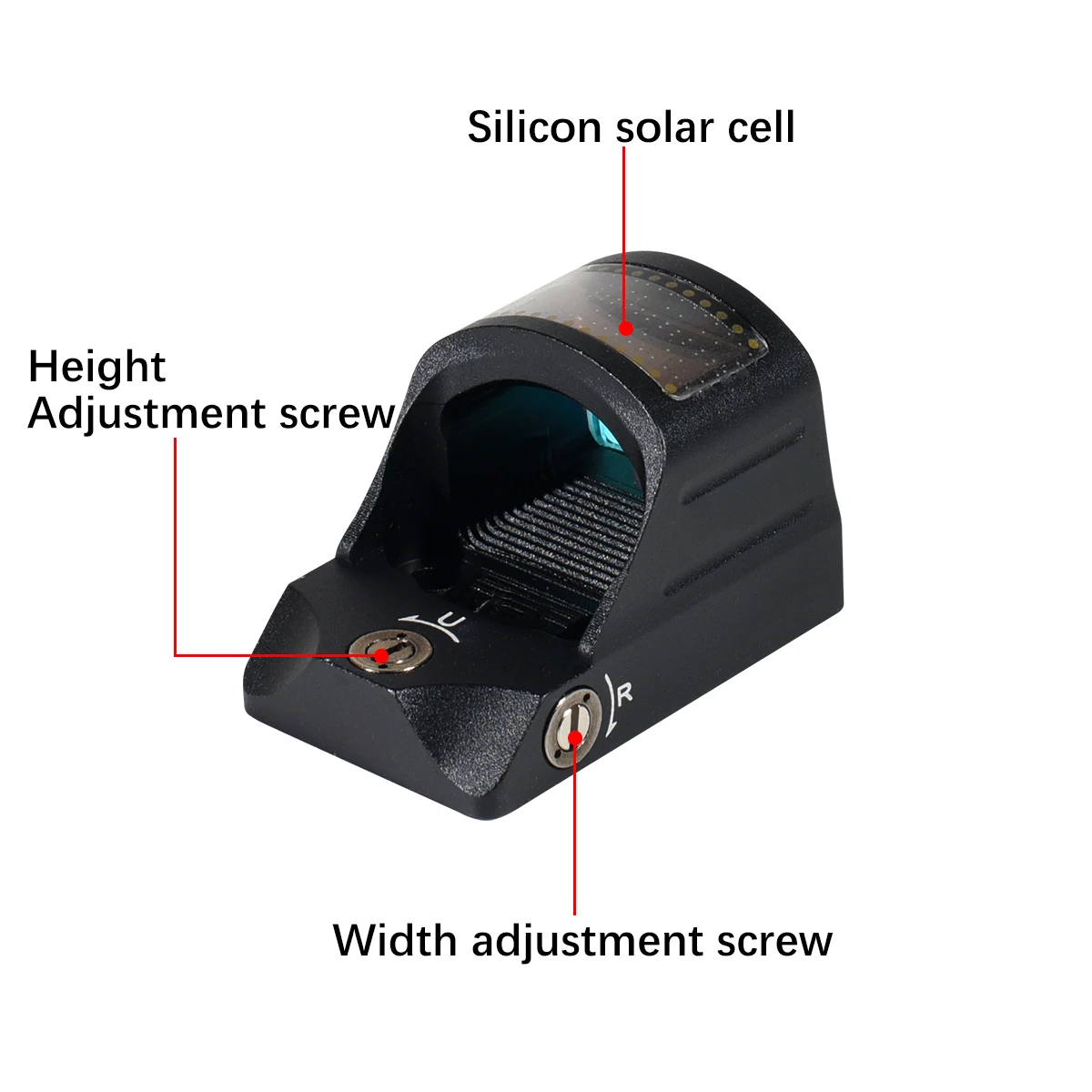 HS 507C Red Dot Reflex Sight Solar Power Optics Pisto Rifle Scopes Tactics Hunting Airsoft Fit Adjustable 20mm Rail Mount