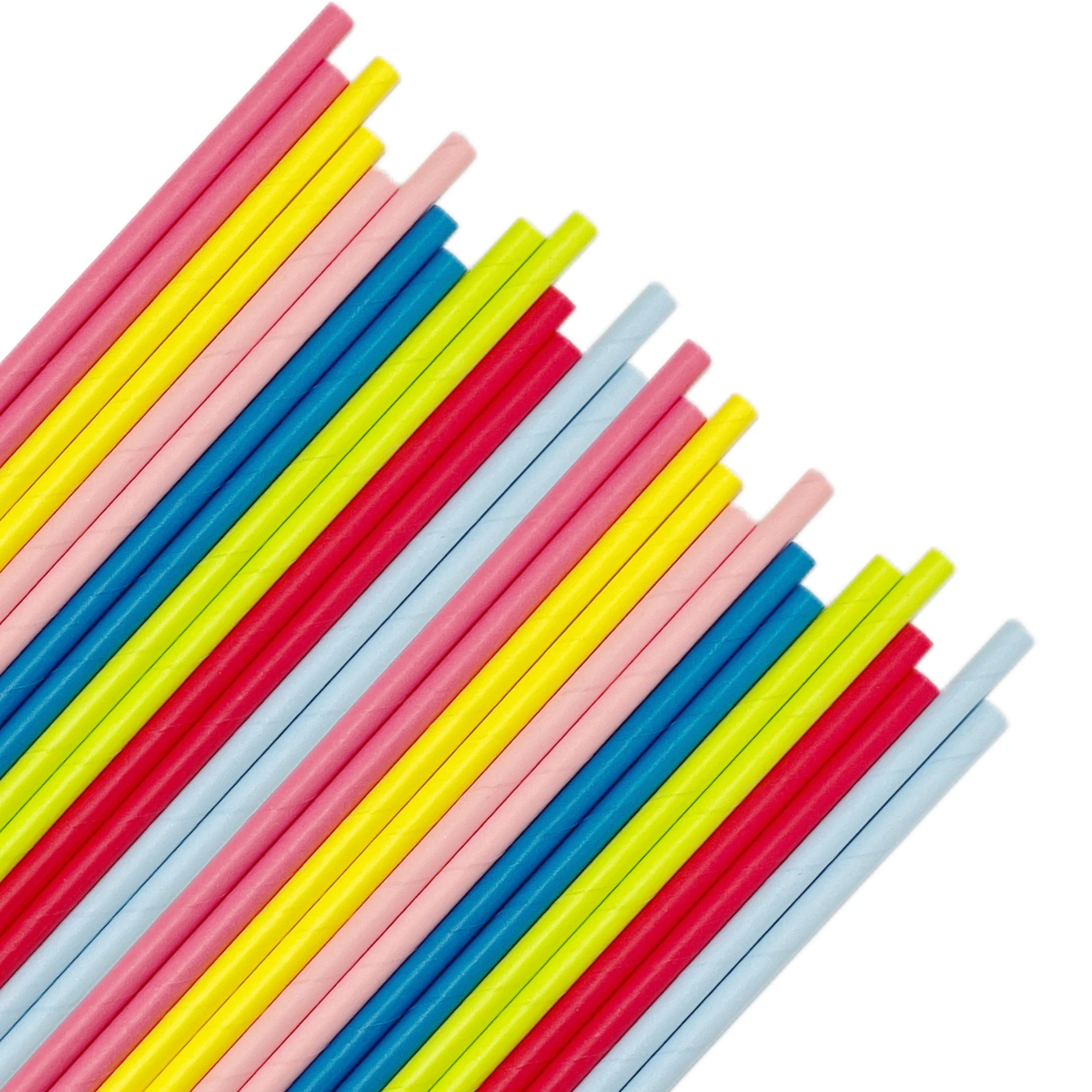 200pcs-disposable paper straws-mixed solid color-length 6*197mm-environmental and good-environmental degradable