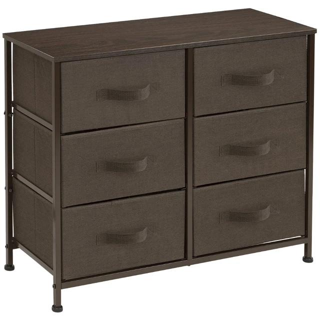 Dresser Storage Tower Closet Organizer w/ 5 Drawers Metal Frame