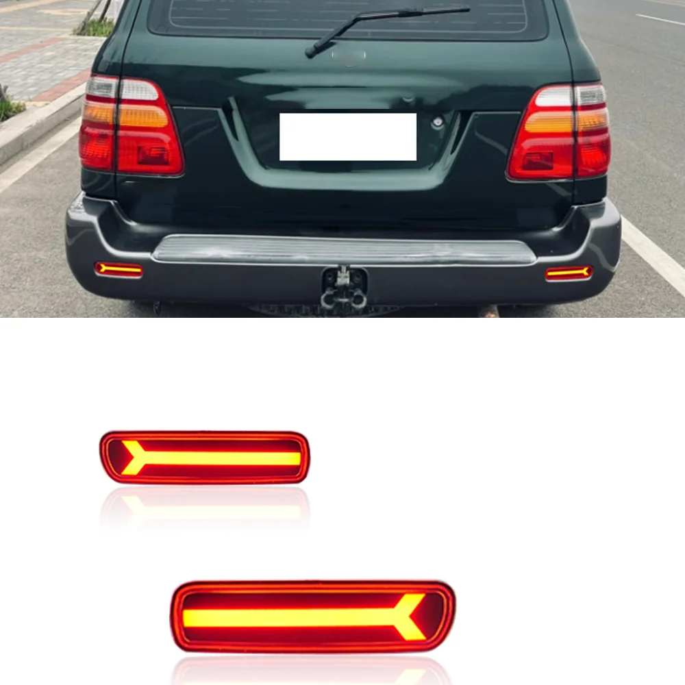 

Auto Rear Light LED DRL Rear Bumper Tail Light Brake Lights Turn Signal Lamp Reflector For Toyota Land Cruiser 1998-2007