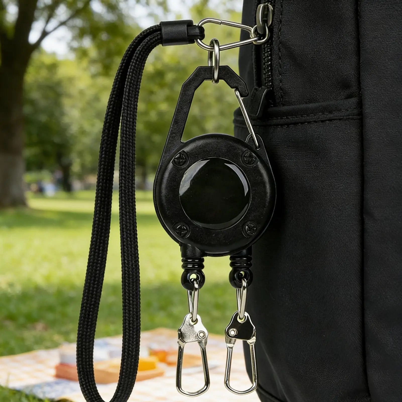 Retractable Double-Headed Belt Clip Lanyard with Steel Cord