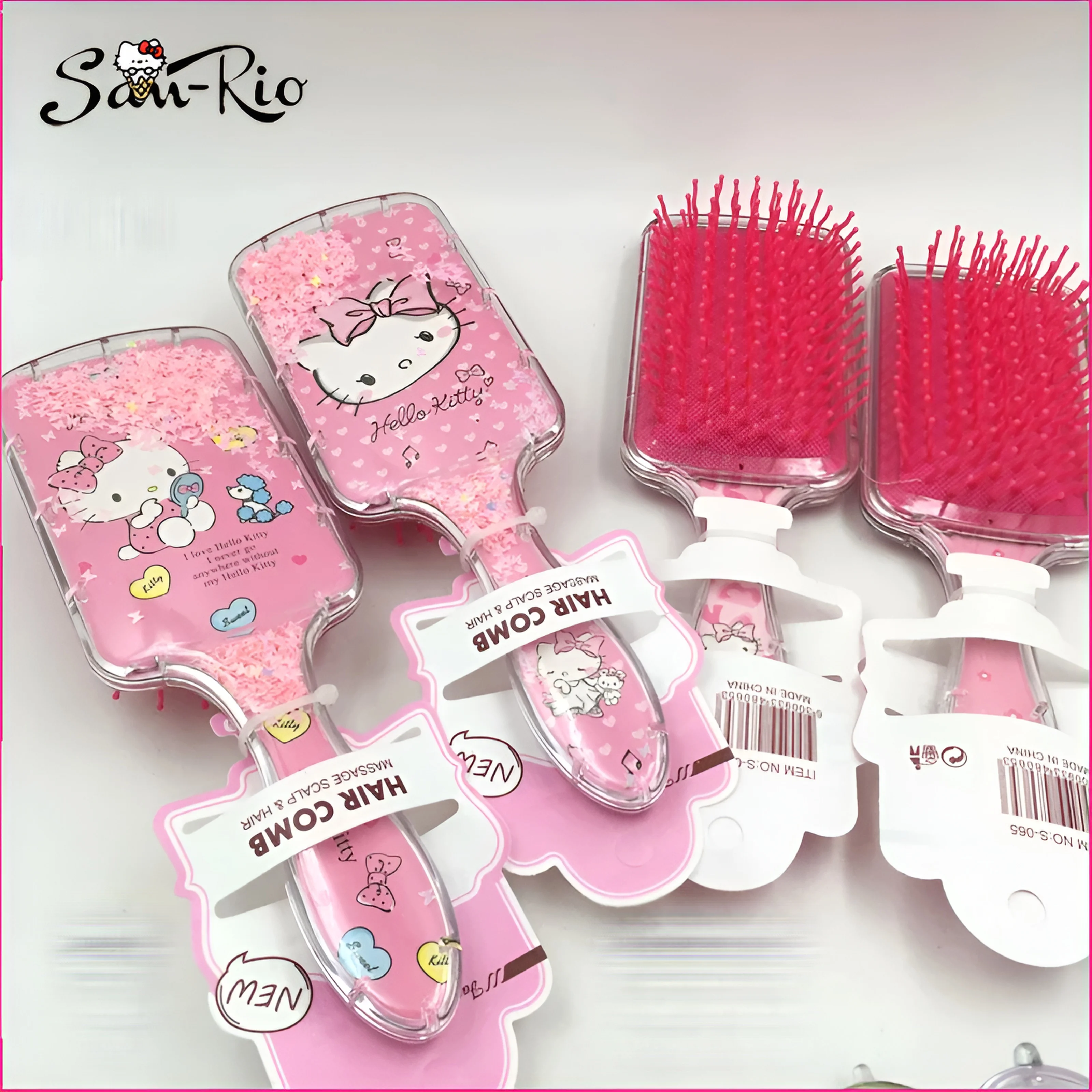 

Гребень с воздушной подушкой Hello Kitty Sanrio, ручной массажный гребень с подушкой безопасности, Модный женский гребень для волос, гребень для девочек, портативный подарок