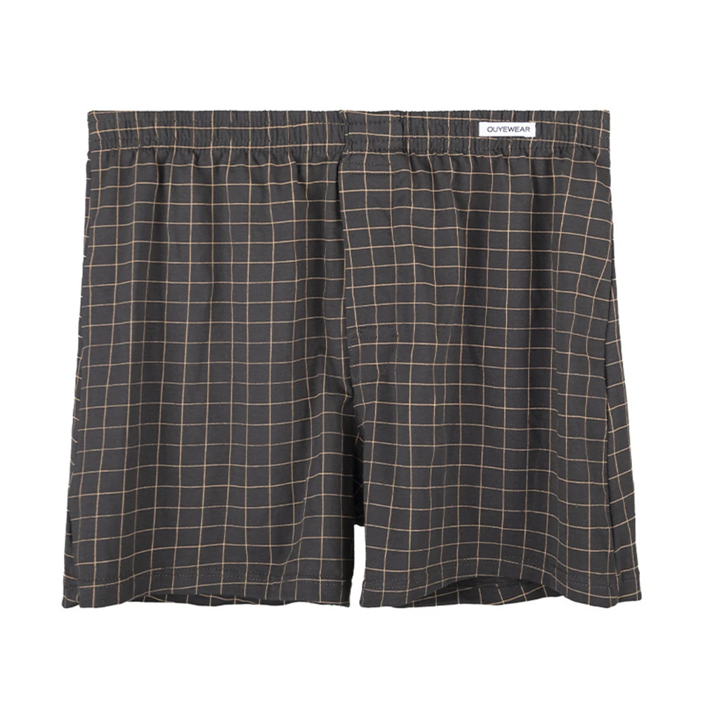 Mens Oversized Cotton Plaid Sleep Breathable Arrow Pants Plaid Underwears Boxers Sport Loose Shorts Bottoms Male Boxer Shorts