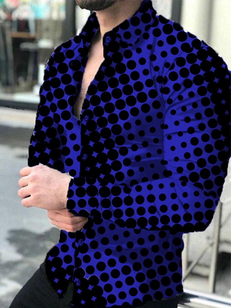 

Light Luxury Men's Shirt Single Breasted Shirt Casual Pattern Printed Long Sleeved Blouse Men's Clothing Prom Shirt S-6XL
