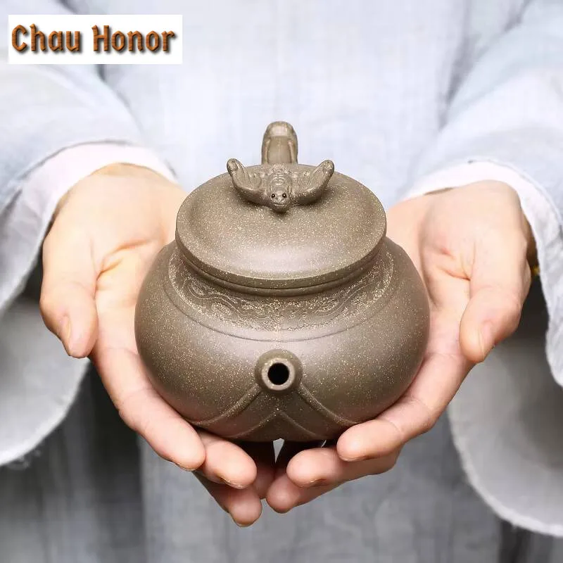 310ml High-end Yixing Raw Ore Cyan Lime Mud Purple Clay Teapot Household Kung Fu Tea Set Tea Ceremony Accessories Drinkware Gift