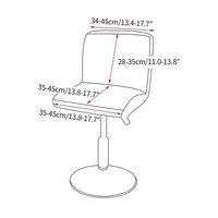 1Pc Water Repellent Bar Chair Cover Anti-dirty Short Back Chair Seat Slipcover Solid Color Armless Stool Protector for Hotel 2