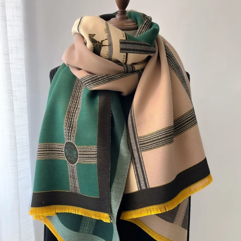 Bufanda de Pashmina para y envolturas de Cachemira, manta y gruesa, estolas para exteriores, nueva impresión, otoño e invierno, 2022| | - AliExpress