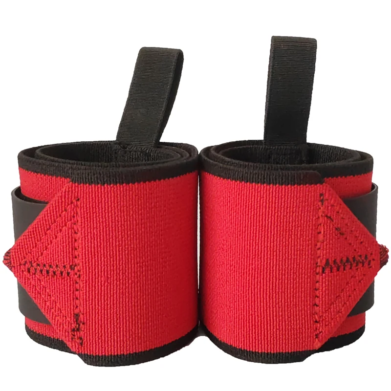 

1pair Weight Lifting Flexible Wrist Strap Support Red Nylon Powerlifting Wrist Wraps Strength Training Padded Sport Safety