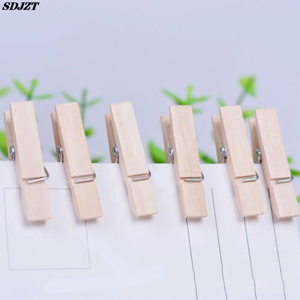 50pcs Mini Wood Memo Paper Clips For Message Wooden Clips For Photo Clothespin Craft Decoration Pegs 2.5cm paper clips,wooden clips