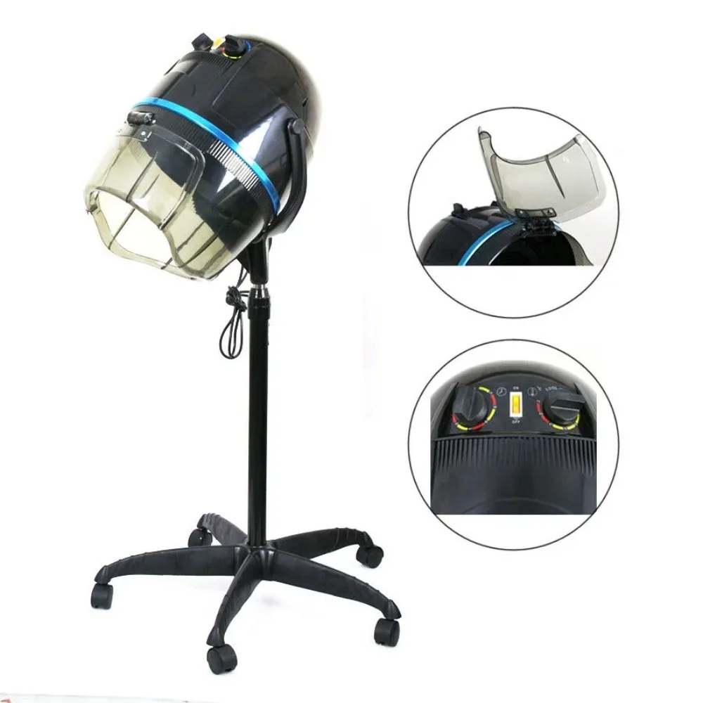 

ZENSTYLE Professional 1300W Adjustable Hooded Floor Hair Bonnet Dryer Stand Up Rolling Base with Wheels Salon Equipment