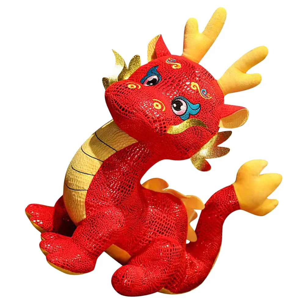 

Chinese New Year Dragon Toy 2024 Zodiac Dragon Doll Cartoon Plush Dragon Figurine Dragon Mascot Doll
