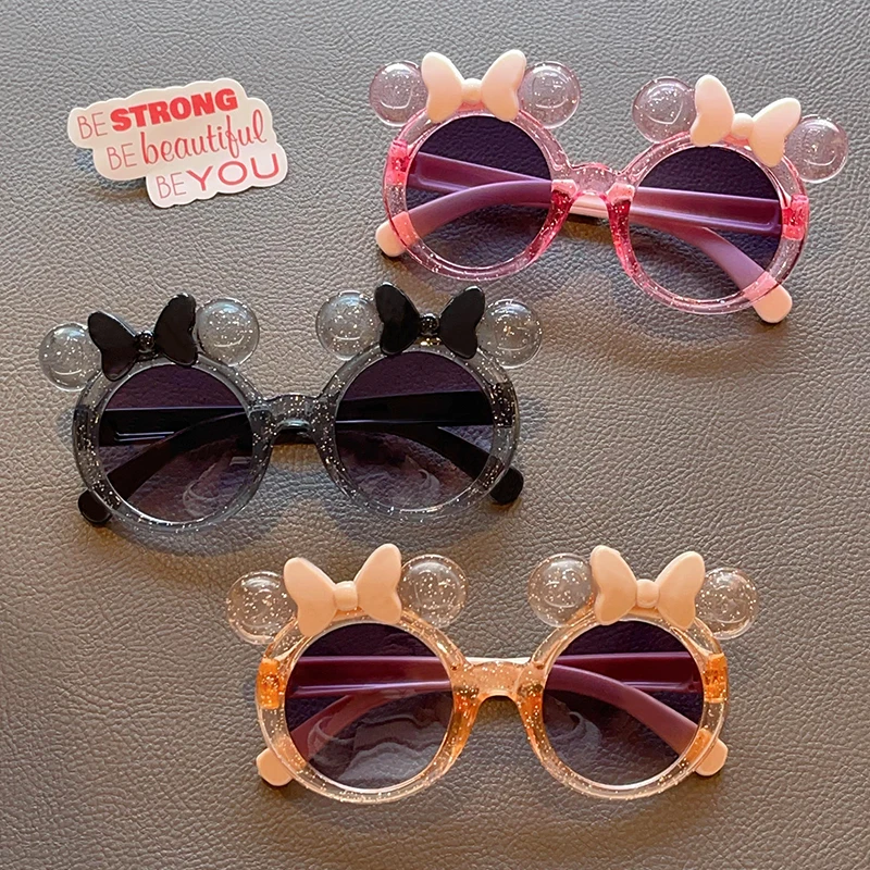 Girls Boys Cartoon Mickey Bowknot Sunglasses UV400 Children Fashion Outdoor Sun Protection Sunglasses Kids Sun Glasses kids sunglasses children sunglasses