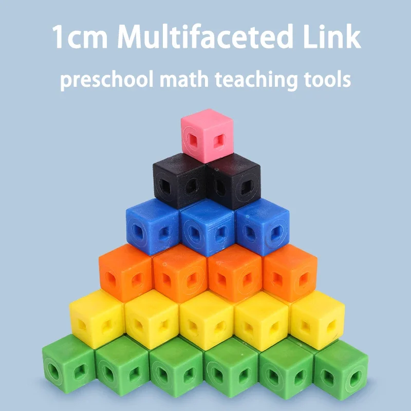 Linking Cubes Montessori Math Toys Number Blocks Learning Decimal Counter Teaching Aids Sensory Educational Toy for Children 6