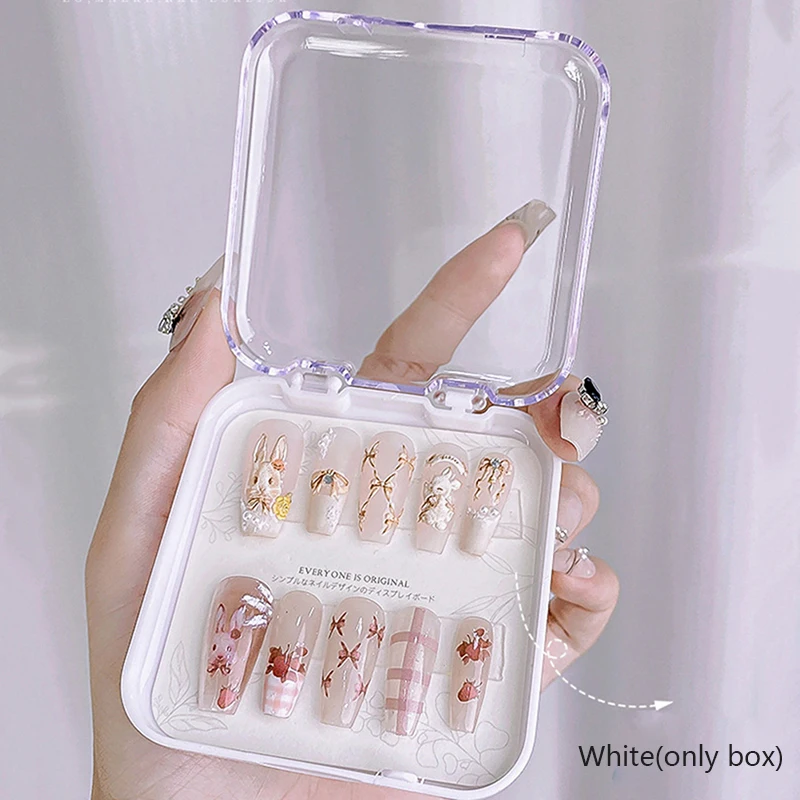 1Pcs Clear Nail Storage Box Acrylic Press On Nail Storage Case