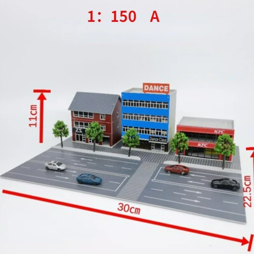 1/150 Scale Diorama Building Model City Street View Architectural Model For Guam Backdrop Display Scene Prop Model Collection 2