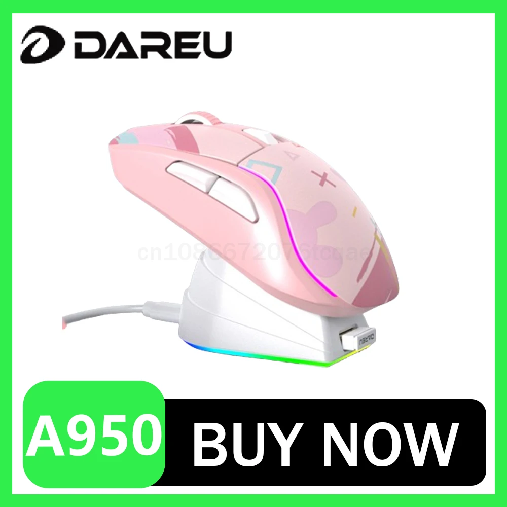 

DAREU A950 Mouse Three Mode 2.4G Wireless Bluetooth Wireless E-sports Ergonomics Mouse Accessory for Computer Gaming Man Gifts