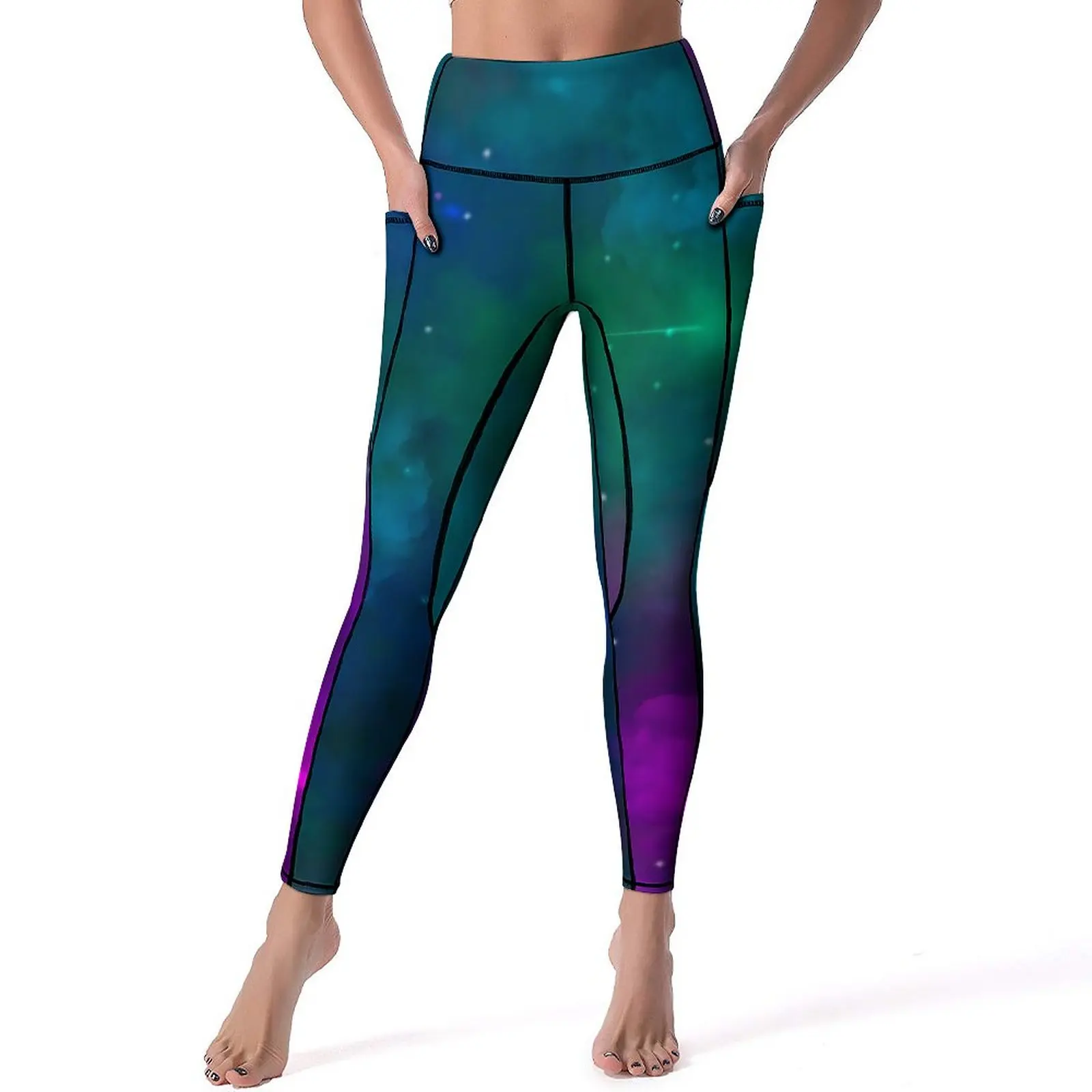 

Colorful Galaxy Yoga Pants Sexy Space Print Graphic Leggings Push Up Work Out Leggins Female Fashion Stretch Sports Tights