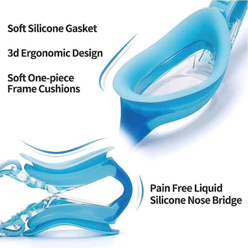 Óculos de natação anti-nevoeiro impermeáveis para crianças, lentes coloridas profissionais, óculos infantis, óculos UV