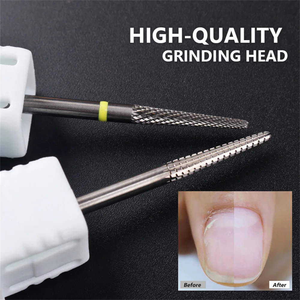 3/32" Small Cone Clean Medium Grit Carbide Cuticle Cleaner Bit for Electric Nail Drills – Professional Manicure Tool for Nail Sa