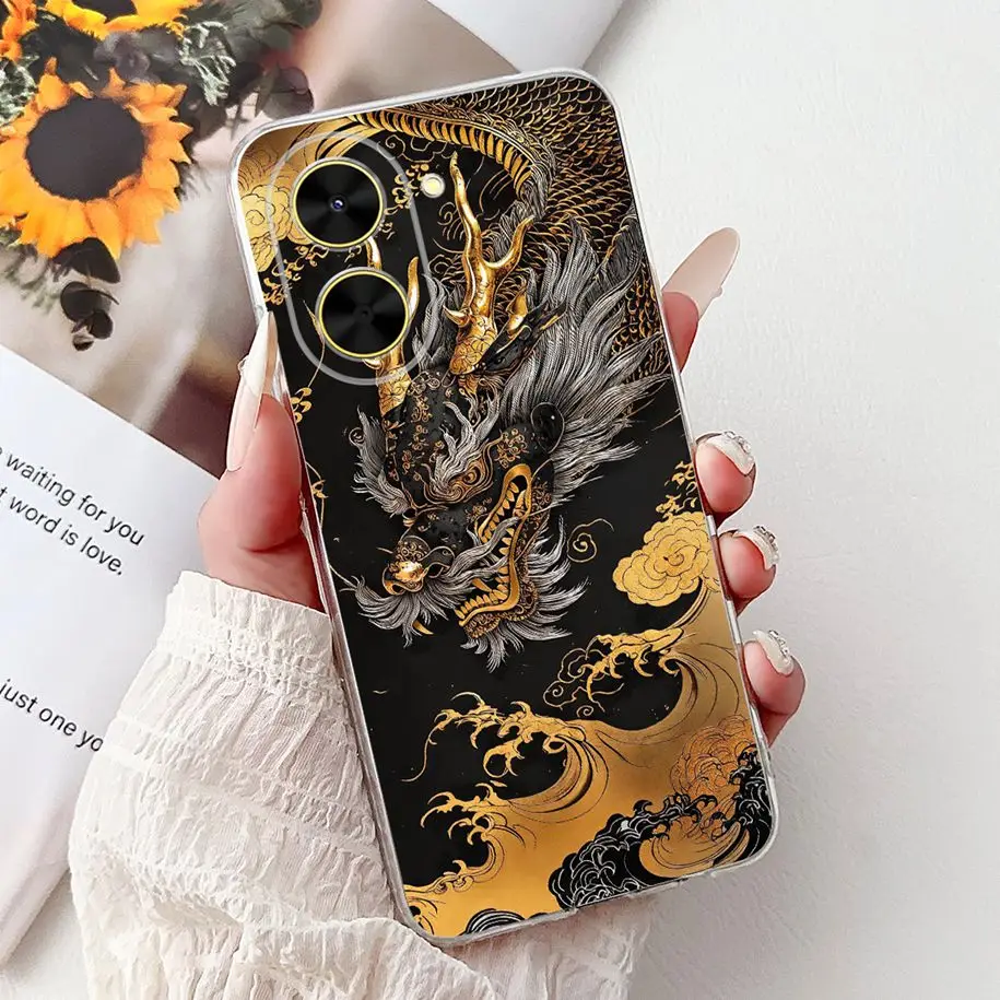 Lovely Cat Lemon Dragon Soft Clear Silicone Protective Case