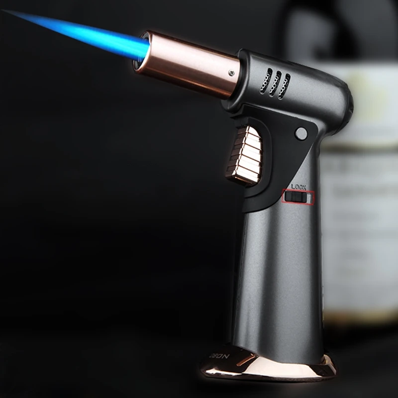 

High Temperature Welding Gun, Moxa Grass Wind Proof And Flame Spraying Gun With Safety Lock Cigar Single Flame Column Blue Flame