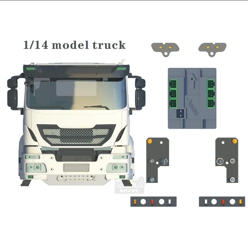 

Fury Bear 1/14 Mud Head Drag Lamp Control Set For Iveco Special Series Magic Bean Model For Tamiya RC Trailer Tipper Car Parts