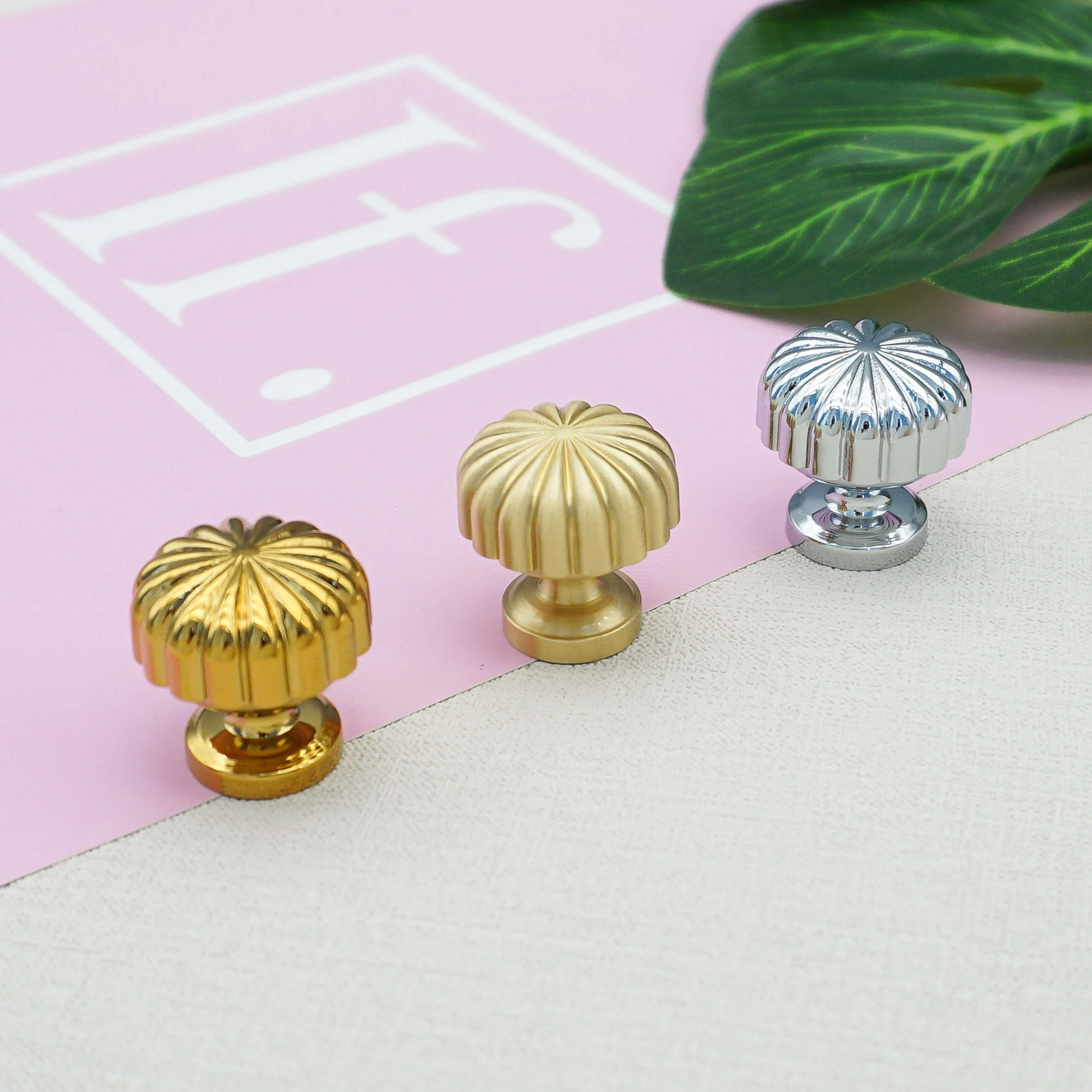 MFYS Bright Gold Silver Kitchen Handle Solid Brass Single Hole