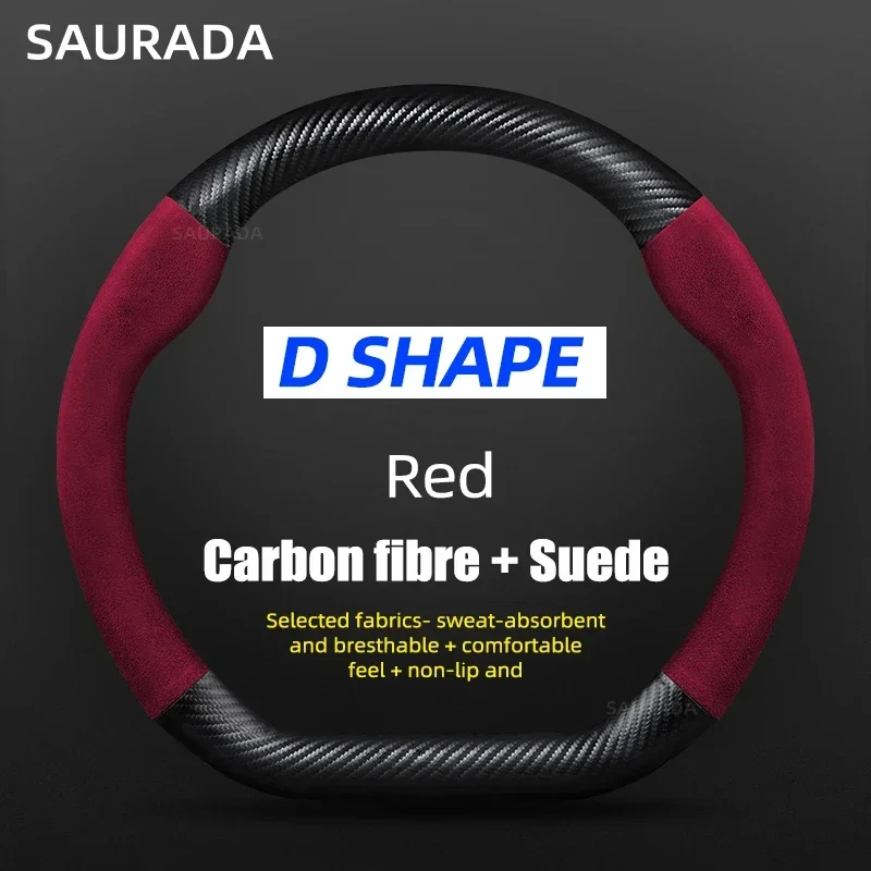 Premium Car Leather Steering Wheel Cover – 15-Inch, Non-Slip Design