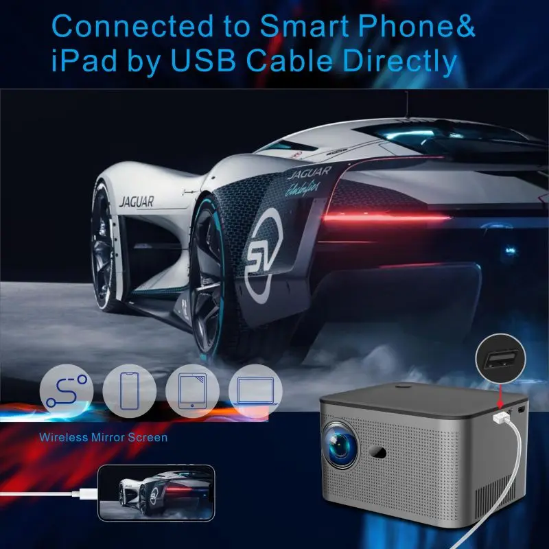 HY350 Smart Projector 4K 안드로이드 11 Dual Wifi6 300 ANSI Quad-core Allwinner H713 2GB 32GB 1080P Home Cinema Outdoor Pr