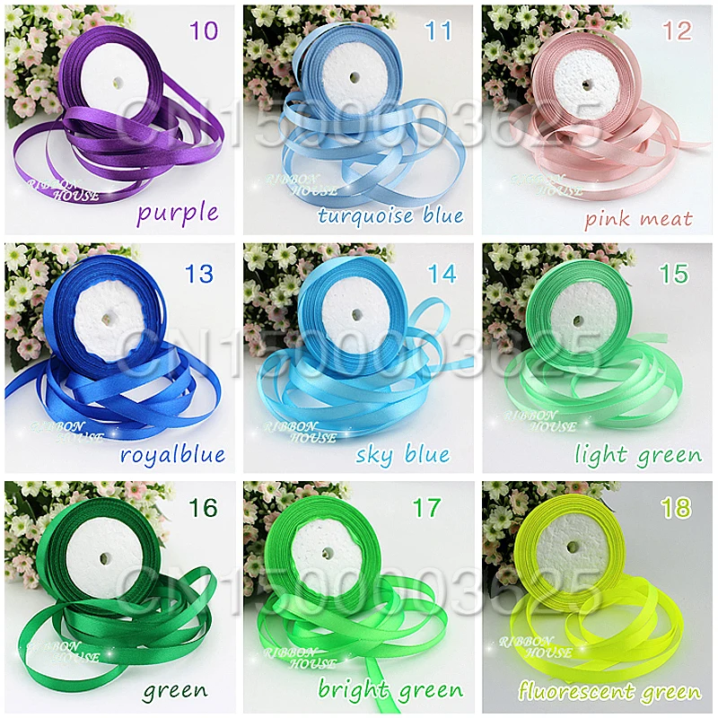 (25 Yards/roll) 6mm Satin Ribbon Woven Ribbons Gift Packaging Christmas Decoration Handmade DIY Home Holiday Party Wholesale