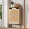 Shoe Cabinet, Shoe Storage Cabinet with 2 Flip Drawers, Slim Shoe Storage Rack with Charging Station for Entryway Hallway Living 1