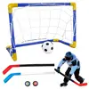 Hover Soccer Toys Set Anti-Bump High-Elasticity 2 In 1 Hockey Toys Hockey Net Targets Hockey Indoor Goal Set Indoor Mini Goal 1