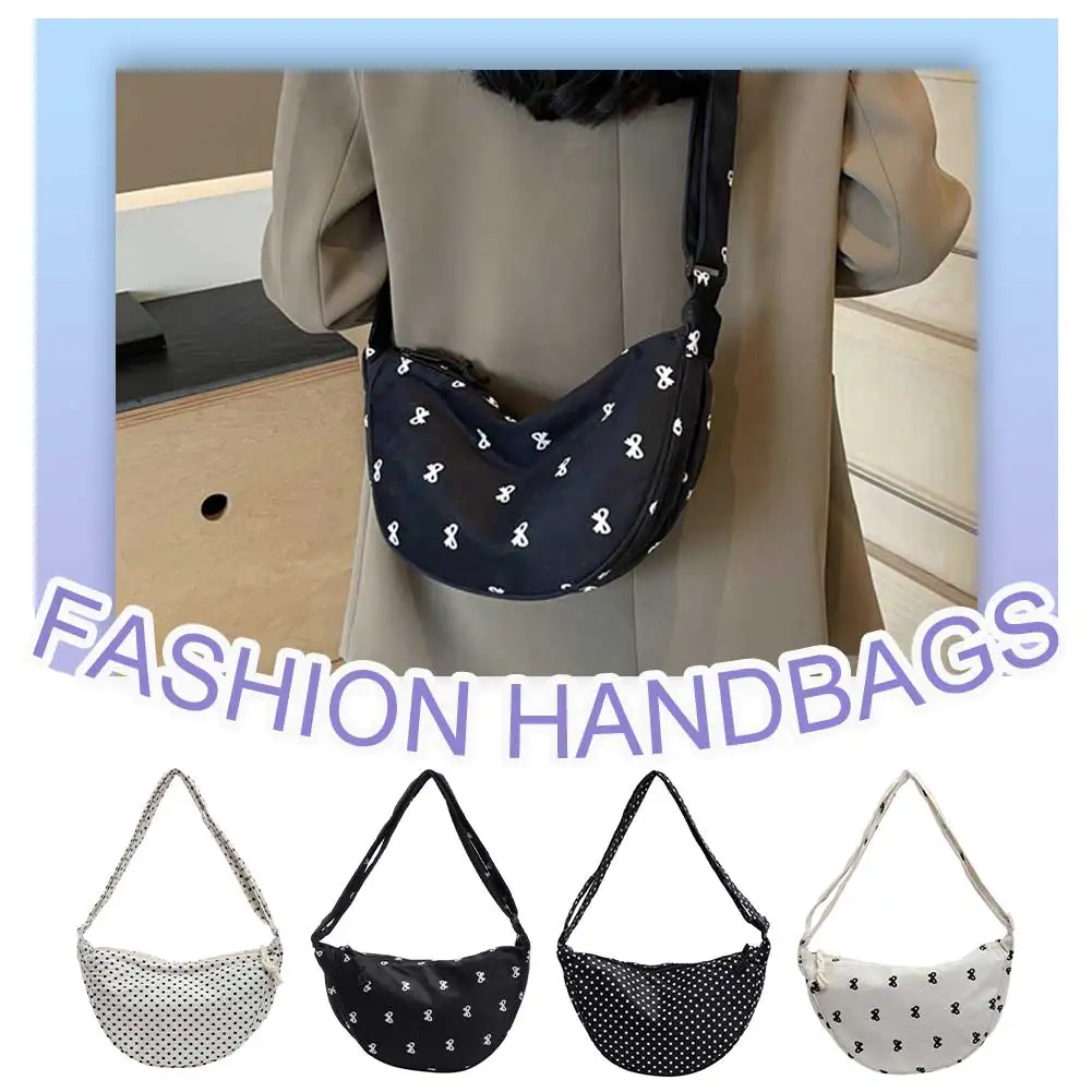 Crossbody Bag for Women Adjustable Strap Shoulder Bag Canvas Zipper Crescent Bag Small Sling Bag for Travel Shopping