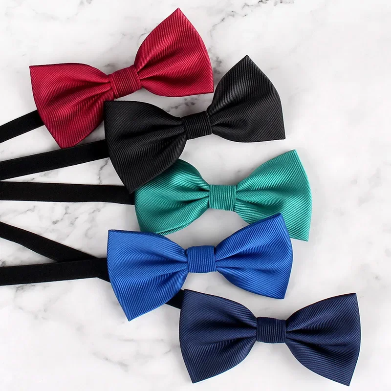Boy Baby Bow Tie Children Primary School Performance Solid Color Red and Black Wine