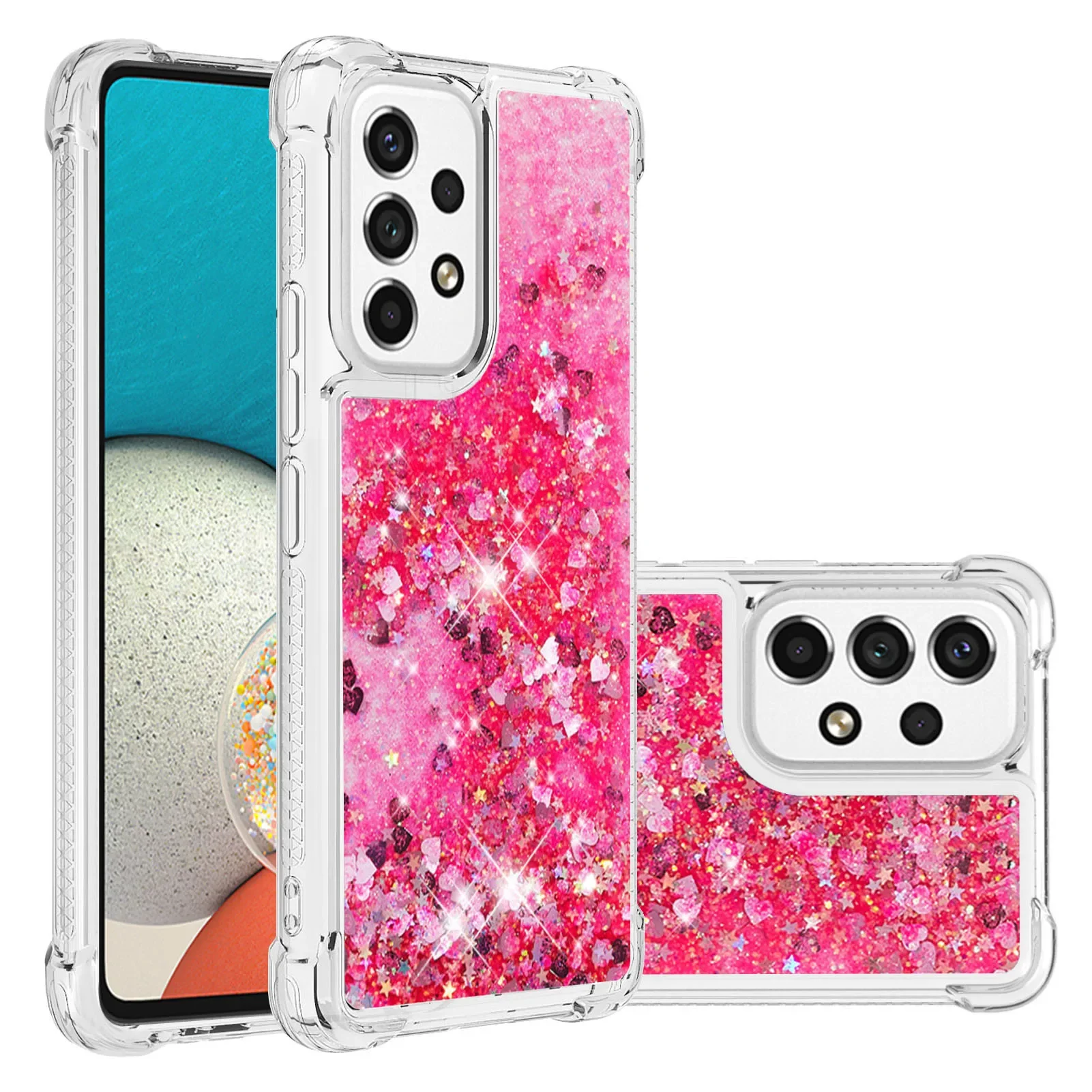 Glitter Clear Liquid Quicksand Phone Case with Dynamic Design