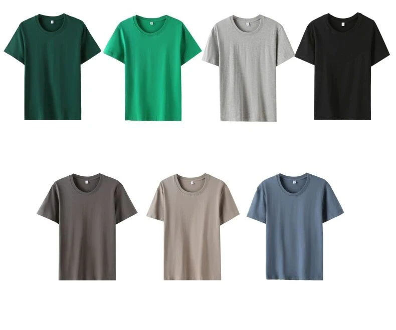 Summer Men T Shirt.Short Sleeve O-Neck Casual Tops.100% Cotton Basic Tees,Solid Colors - Uniqwear