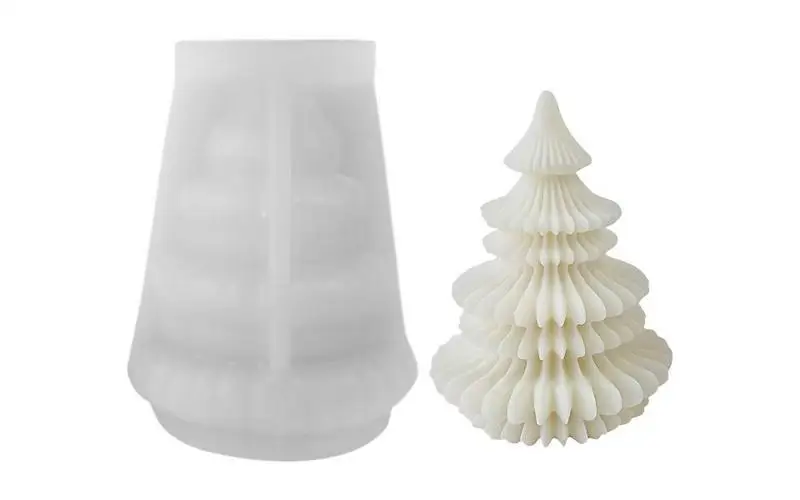 

3D Christmas Tree Silicone Mold Handmade Aromath Gypsum Scented Candle Mould for Soapbar DIY Art Crafts Christmas Home Decor