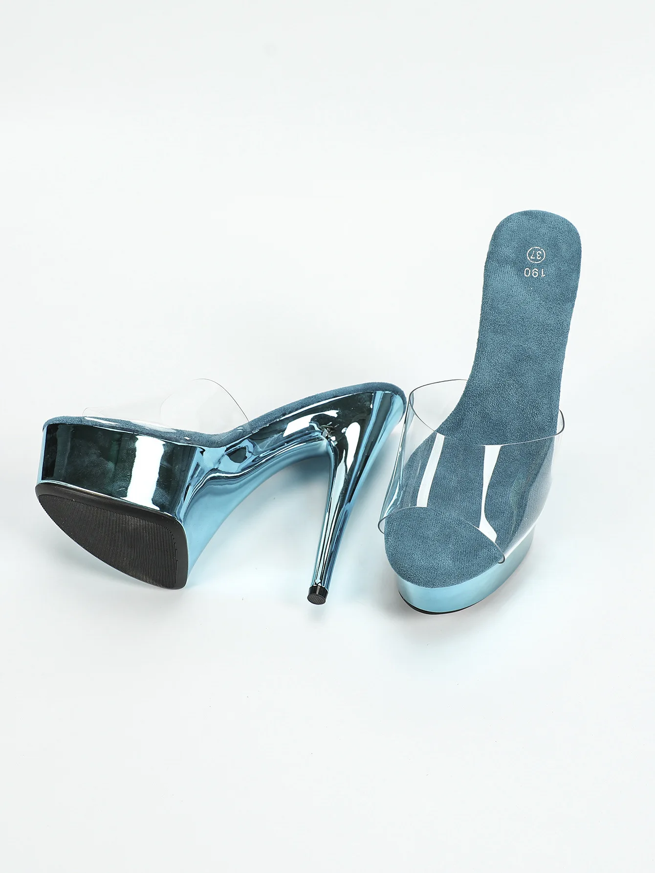 Damen High Heels Dünner Absatz Sexy Wasserdichter Tisch 15 cm Hohe Super High Heel Hausschuhe LFD-8661-B24 – Detail 29