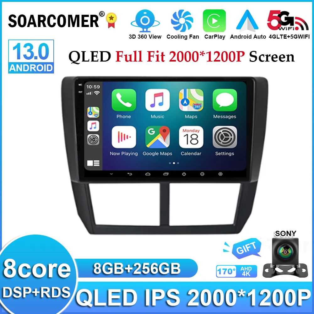 Android 13 Per Subaru Forester 3 Sh 2008 - 2012 Multimedia Car Vehicle Monitor Lettore Autoradio Screen Navigation Stereo System