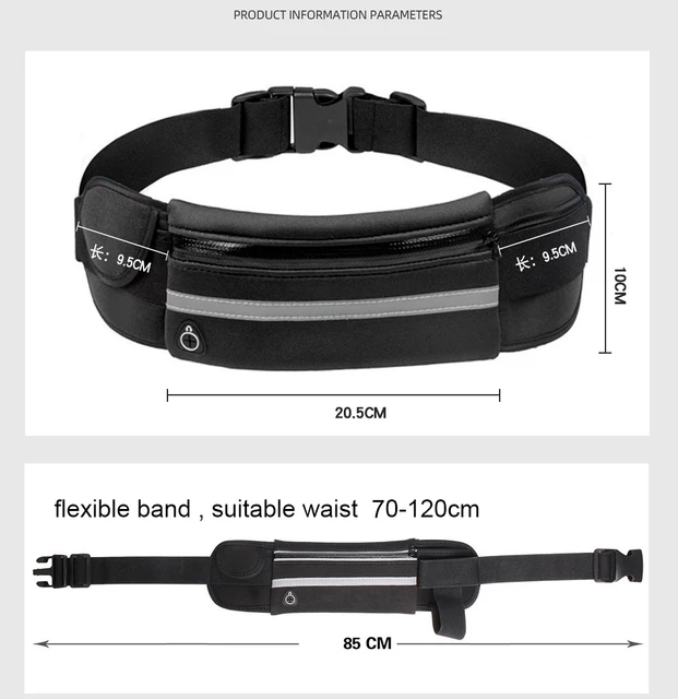 Running Belt Waist Bag with Water Bottle Holder Sports Fanny Pack Women Men Hydration Phone Holder Pouch Banana Bag 2