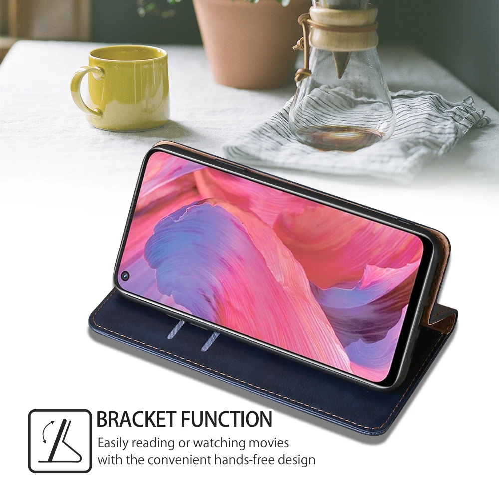 패션 멀티 카드 슬롯 휴대용 지갑 전화 케이스, OPPO A74 A57S A55-A56 A54 A53 A52-A72 4G 5G Reno 7 6 5 Lite용