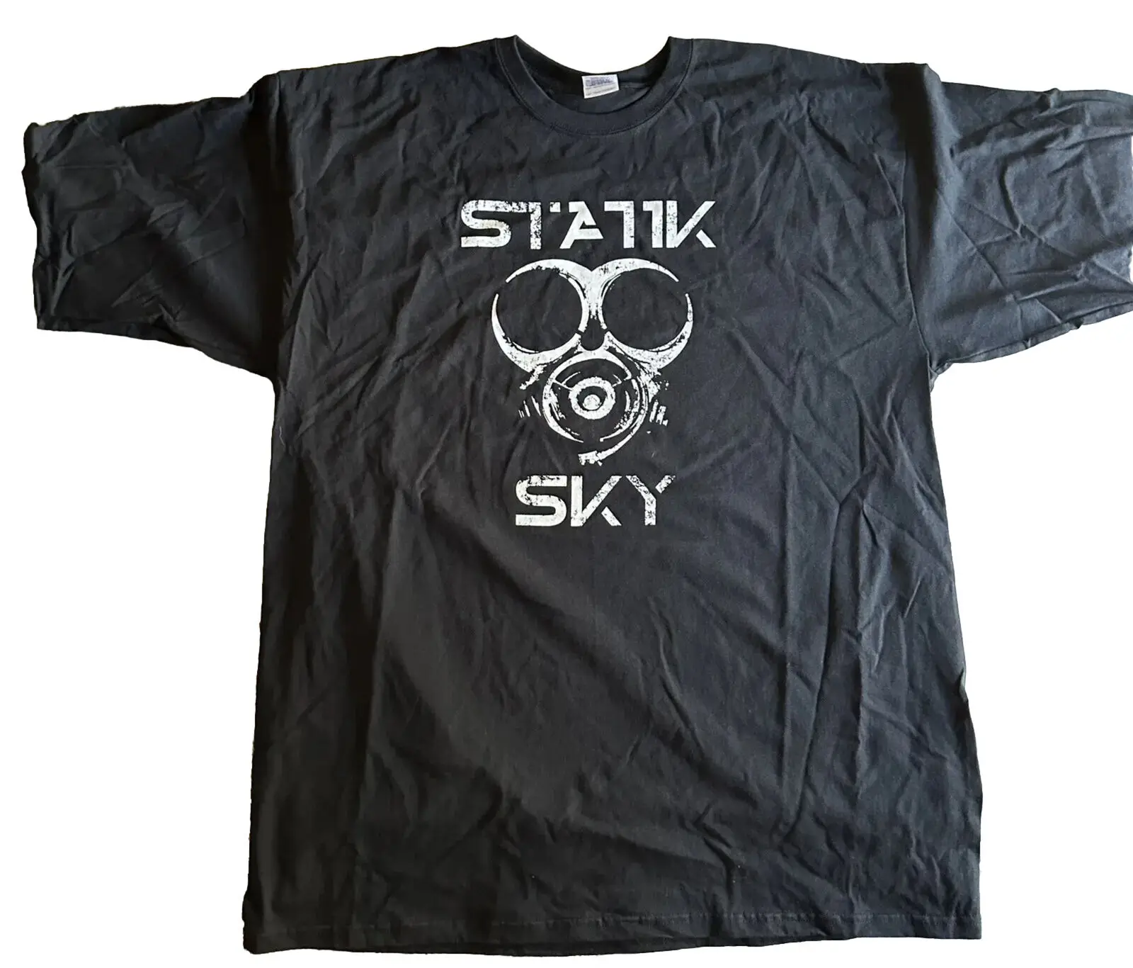 Statik Sky - Gas Mask Logo 2Xlt T-Shirt Industrial Rave Techno Electronica Ebm