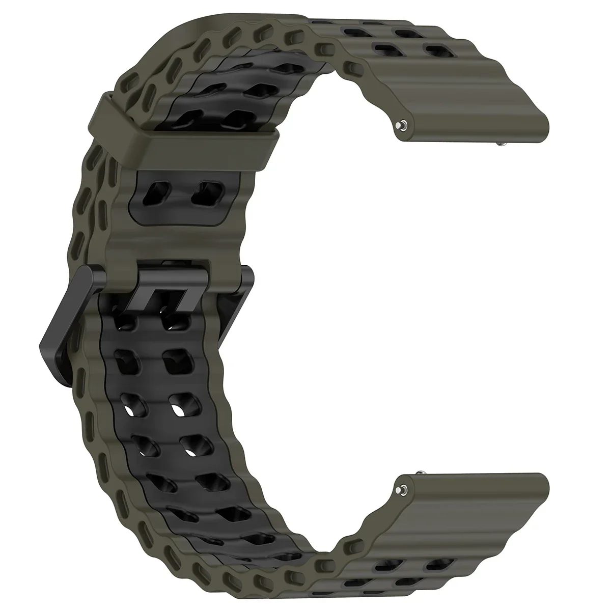 Breathable Silicone Watch Strap - Universal Fit, 22mm/24mm, Sport Wristband