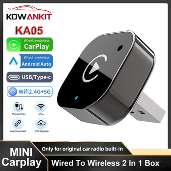 Adattatore CarPlay Wireless 2-in-1 Aggiornato 2026 per iPhone e Android Auto, Dongle da Cablato a Wireless Plug and Play con Ricarica Rapida Auto-C