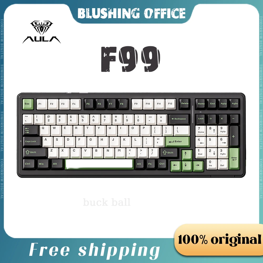 

Aula F99 Wireless Bluetooth Mechanical Keyboard Gasket PBT Keycaps Hot Swappable ABS PC RF4 Plate Customization Gaming Keyboards