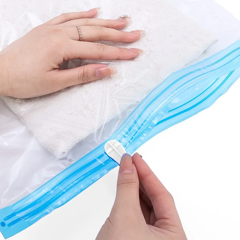 No Need Pump Vacuum Storage Bags Large Capacity Clothes Organize Bag Space Saver Home Comforters Blankets Compression Pounches 4