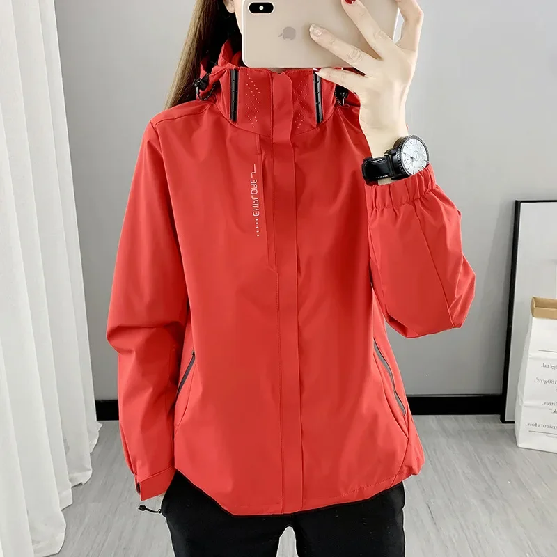 Outdoor Windproof Waterproof Climbing Jacket Thin Single-layer Men's Women's Workwear Raincoat Printed Jacket For Hiking camping jacket
