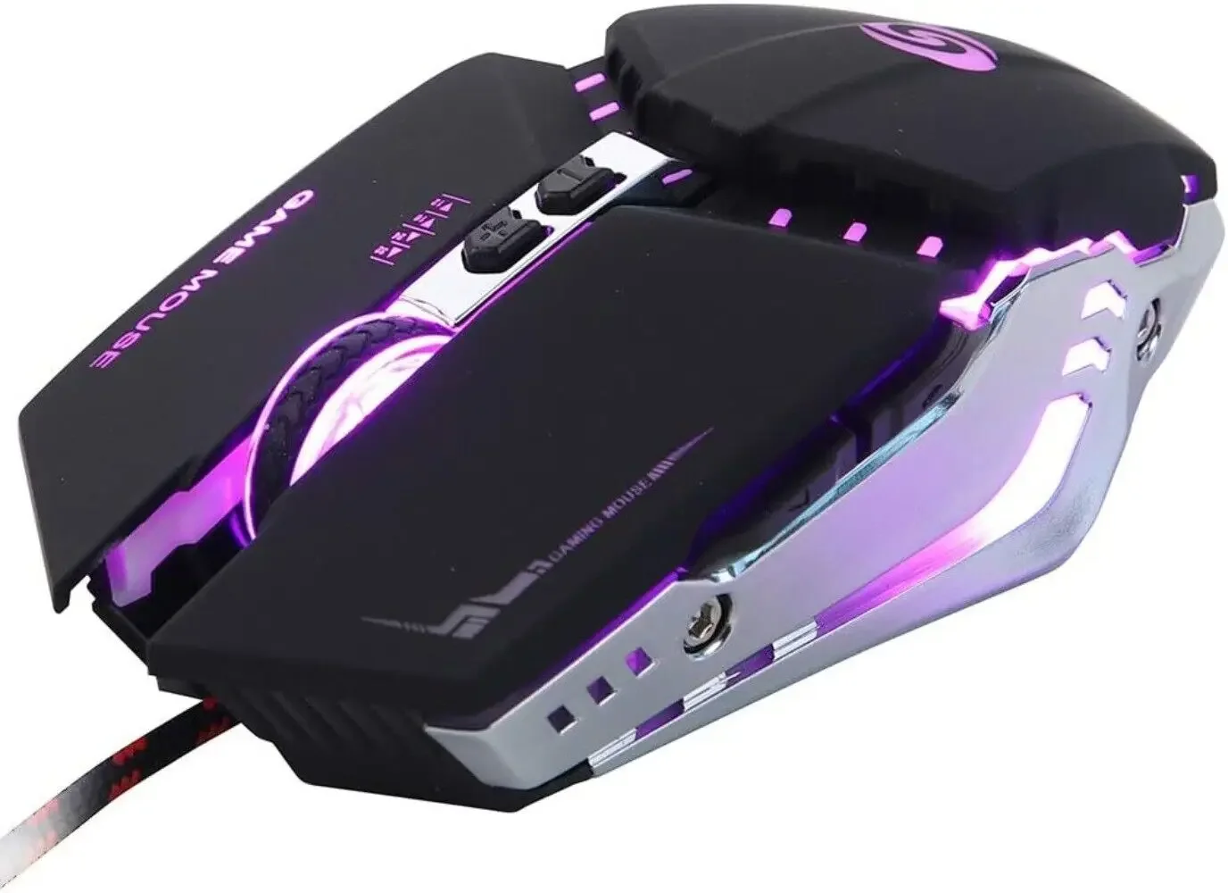 עכבר קווית משחק מרופפת עכבר תאורה אחורית, עכבר מחשב usb, מצבים עד 3200 dpi, 7 כפתורים עבור גיימרים PC חלונות