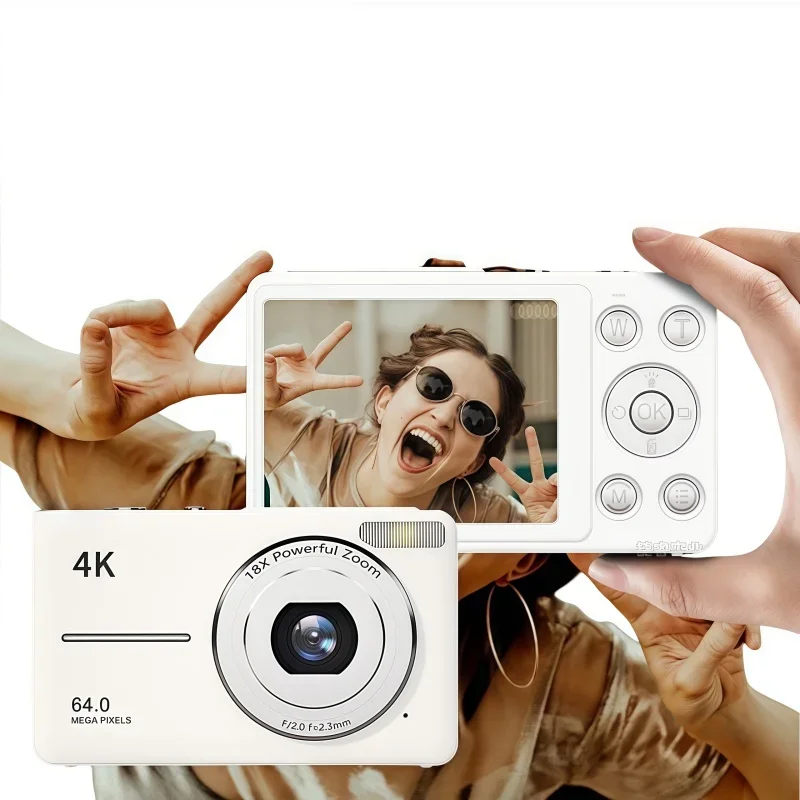 Fotocamera digitale 4K Fotocamera per vlogging con messa a fuoco automatica HD 48MP con videocamera per schermo grande da 2,4 pollici Fotografia per bambini Studenti Adulti - immagine 2