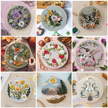 Floral Bird Embroidery Kit 1